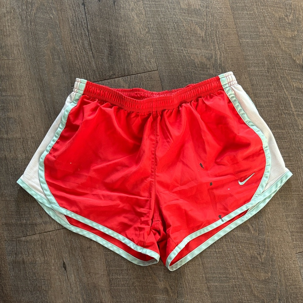Nike Red and White Athletic Shorts